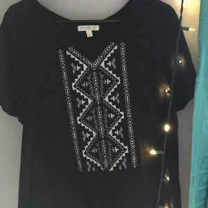 Black blouse with design